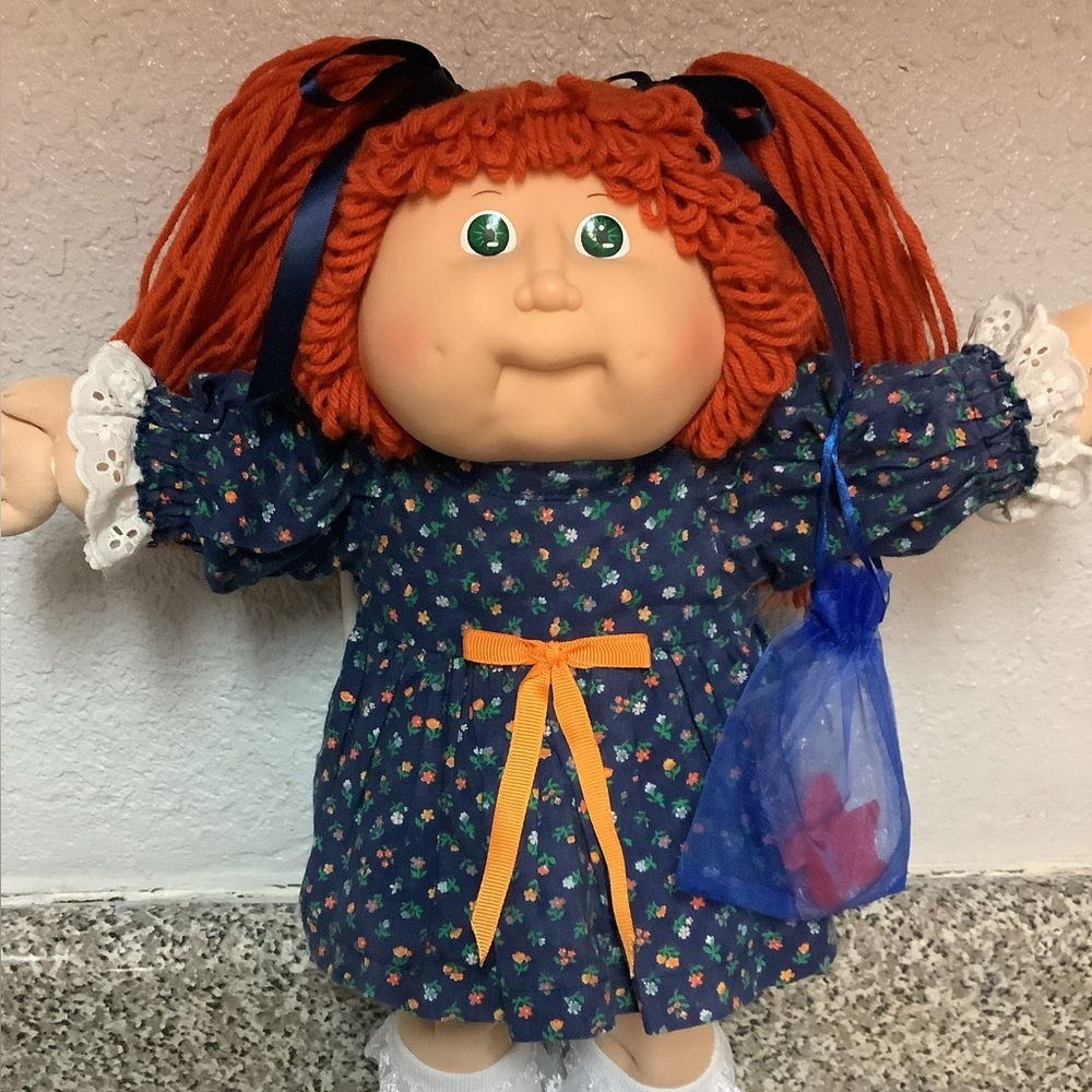 RARE VTG Cabbage Patch Kid Girl Red Hair Green Eyes Head Mold #12 1987